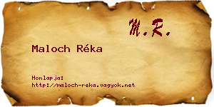 Maloch Réka névjegykártya
