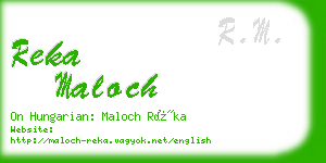reka maloch business card